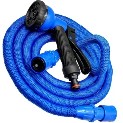 TUBO DA GIARDINO ESTENSIBILE ALLUNGABILE CON PISTOLA ANNAFFIATORE 15 METRI