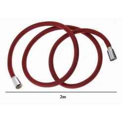TUBO DOCCIA FLESSIBILE 2 METRI ROSSO 200 CM LACCIO BAGNO PER DOCCETTA BOX 87283