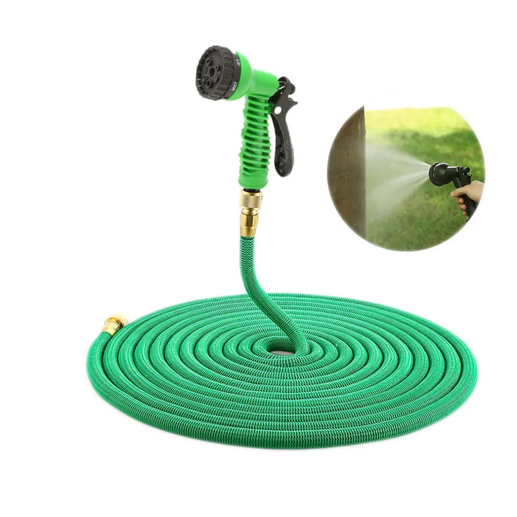 TUBO ESTENSIBILE FLESSIBILE IRRIGAZIONE GIARDINO MULTIGETTO PISTOLA 12 METRI