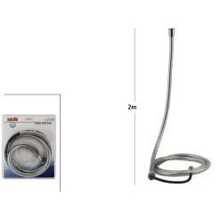 TUBO FLESSIBILE DOCCIA IN ACCIAIO CON SISTEMA SICUREZZA ANTISCOPPIO 2 MT BAGNO 69224
