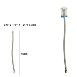 TUBO FLESSIBILE FLESSIBILI RUBINETTO MISCELATORE ACQUA 50 CM M 1/2 X M1/2 69399