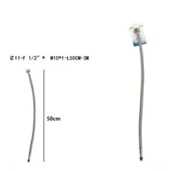 TUBO FLESSIBILE FLESSIBILI RUBINETTO MISCELATORE ACQUA 50 CM F 1/2 X M10/1 69393