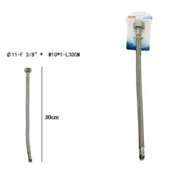 TUBO FLESSIBILE FLESSIBILI RUBINETTO MISCELATORE ACQUA 30 CM F 3/8 X M10/1 69390