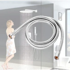 TUBO FLESSIBILE PER DOCCIA VASCA CABINA 150CM LACCIO IN PVC RIVESTIMENTO CROMATO