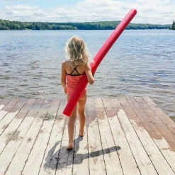 TUBO GALLEGGIANTE PER PISCINA Ø 6X150 CM ROSSO PER ESERCIZI GIOCHI ACQUA 062899R