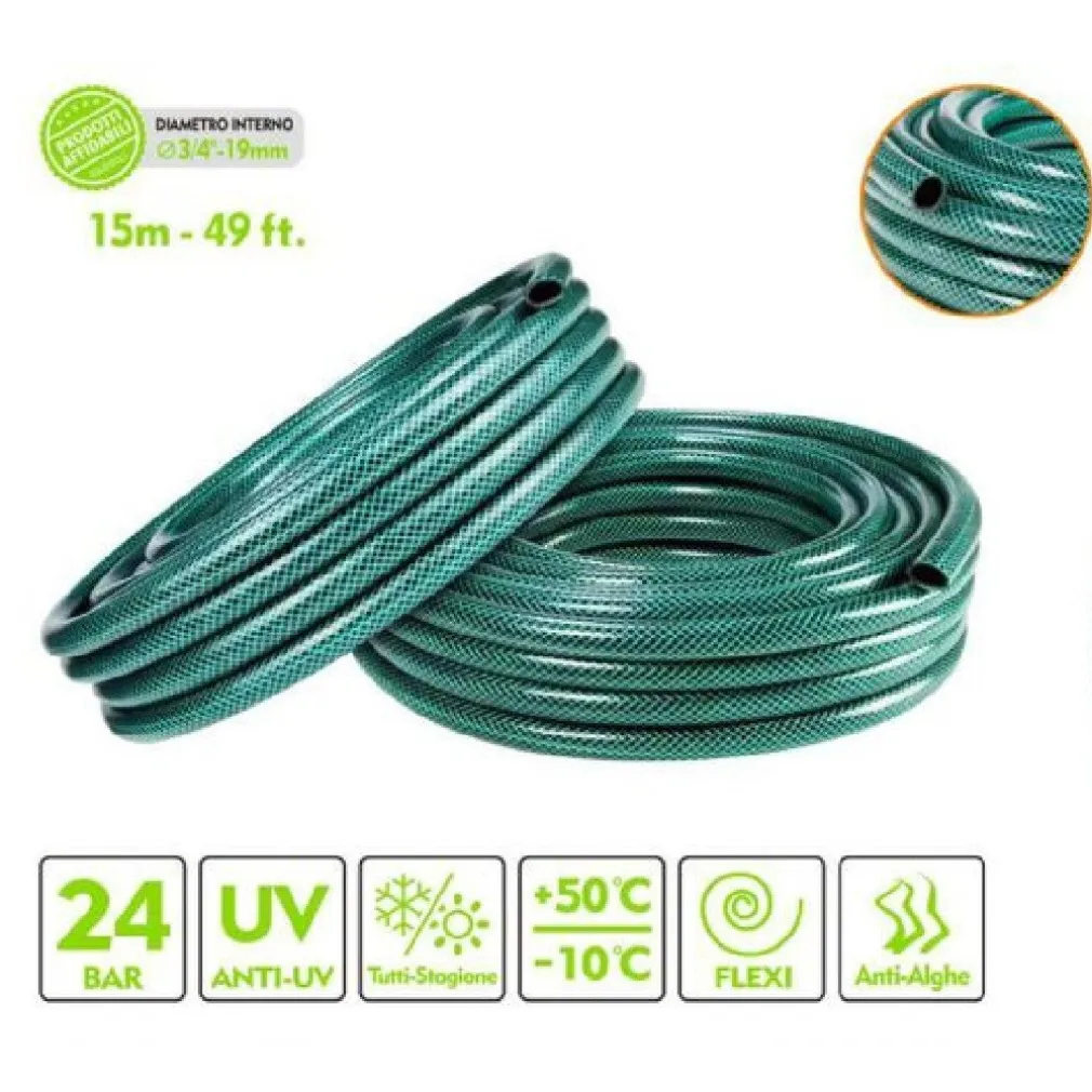 TUBO IRRIGAZIONE ANNAFFIA GIARDINO PIANTE LAVA POMPA 15 MT 49FT. Ø3/4-19MM 57507