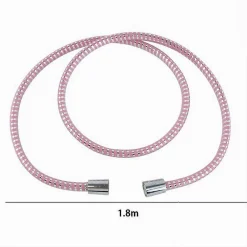 TUBO LACCIO FLESSIBILE DOCCIA RICAMBIO 1,8 MT LACCIO PVC RIVESTIMENTO ROSA 87294