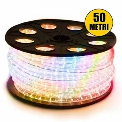 TUBO LUMINOSO 1200 LED 50 MT MULTICOLOR USO ESTERNO CONTROLLER 8 GIOCHI LUCE