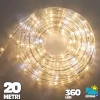 TUBO LUMINOSO A LED 360 LUCI BIANCO CALDO 20 METRI PER USO ESTERNO + CONTROLLER