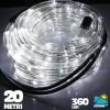 TUBO LUMINOSO A LED 360 LUCI BIANCO FREDDO 20 METRI PER USO ESTERNO + CONTROLLER