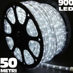 TUBO LUMINOSO LED 50 METRI BIANCO FREDDO PER USO ESTERNO CONTROLLER 8GIOCHI LUCE