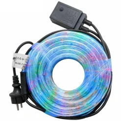 TUBO LUMINOSO NATALIZIO 15MT LED MULTICOLOR CONTROLLER 8 FUNZIONI PER ESTERNO