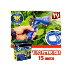 TUBO MAGICO DA GIARDINO 15 METRI ALLUNGABILE ESTENSIBILE MAGIC HOSE VARI COLORI