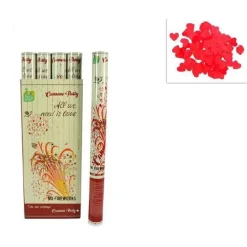 TUBO SPARA CUORI PETALI ROSSI CANNONE PER FESTA SAN VALENTINO PARTY 60 CM