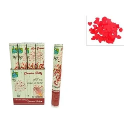 TUBO SPARA CUORI PETALI ROSSI CANNONE PER FESTA SAN VALENTINO PARTY 40 CM