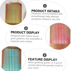 UMIDIFICATORE PER AMBIENTE AROMATERAPIA OLI ESSENZILI CON LUCE NOTTE PROFUMATORE