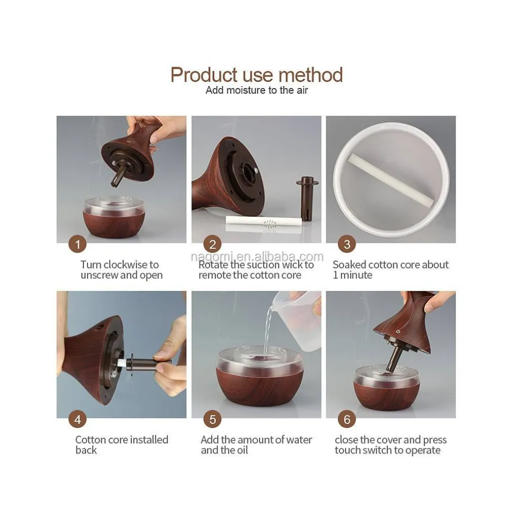 UMIDIFICATORE ULTRASUONI DIFFUSORE DI AROMI OLI ESSENZIALI PER AROMATERAPIA ASCU