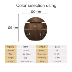 UMIDIFICATORE ULTRASUONI DIFFUSORE DI AROMI OLI ESSENZIALI PER AROMATERAPIA USB