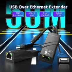 USB 2.0 EXTENDER RJ45 2 POSIZIONI ESTENSIONE FINO A 100M VELOCITÀ 480MBPS Q-U102