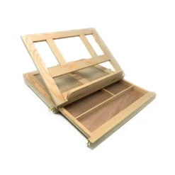 VALIGETTA ARTISTI IN LEGNO CON BASE D'APPOGGIO E CASSETTO PER DIPINGERE 07074