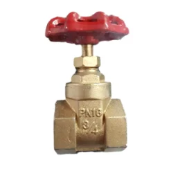 VALVOLA A SARACINESCA IN OTTONE DA 3/4 FILETTA RUOTA ROTELLA ROSSA A VALVOLA