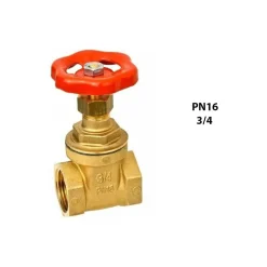 VALVOLA A SARACINESCA IN OTTONE DA 3/4 FILETTA RUOTA ROTELLA ROSSA A VALVOLA