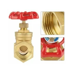 VALVOLA A SARACINESCA IN OTTONE DA 3/4 FILETTA RUOTA ROTELLA ROSSA A VALVOLA