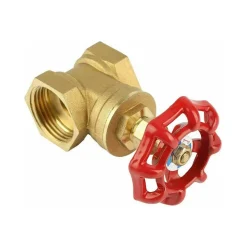 VALVOLA A SARACINESCA IN OTTONE DA 3/4 FILETTA RUOTA ROTELLA ROSSA A VALVOLA