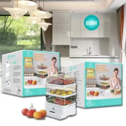 VAPORIERA ELETTRICA MULTIFUNZIONALE CUOCI VIVANDE 800W TIMER AUTOMATICO TX-8440