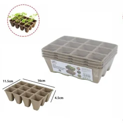 VASI VASETTI BIODEGRADABILI PER PIANTINE PIANTE FIORI SEMENZAIO 4PZ 11.5X16X5.5