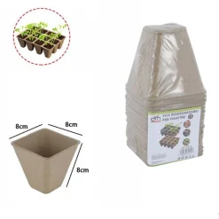 VASI VASETTI BIODEGRADABILI PER PIANTINE PIANTE FIORI SEMENZAIO 18PZ 18X8X8 CM