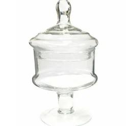 VASO CON COPERCHIO AMPOLLA ALZATINA BISCOTTIERA PER CONFETTATA VETRO 23 CM