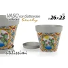 VASO CON SOTTOVASO IN PLASTICA SICILY 26X23 CM PORTA PIANTE CASA GIARDINO 845338