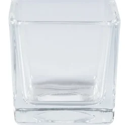 VASO CUBO 10x10x10 CM CRISTALLO VETRO CANDELE CONFETTI PORTA FIORI PORTA PIANTA