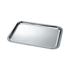 VASSOIO DA PORTATA DA TAVOLA IN ACCIOIO INOX RETTANGOLARE 39X29CM HOTELLERIA