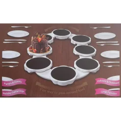 VASSOIO GIREVOLE CENTROTAVOLA PIATTO MOBILE 360° GUIDE ESPANDIBILI RIMOVIBILI RESISTENTE