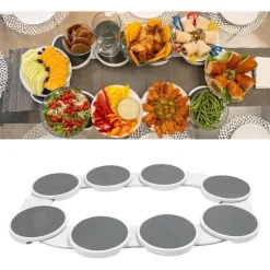 VASSOIO GIREVOLE CENTROTAVOLA PIATTO MOBILE 360° GUIDE ESPANDIBILI RIMOVIBILI RESISTENTE