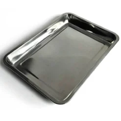VASSOIO GUANTIERA RETTANGOLARE IN ACCIAIO INOX PORTATA CUCINA 32 X 22 X 4,8 CM