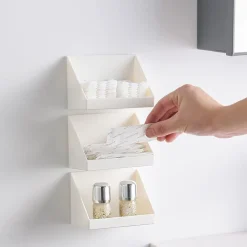 VASSOIO MULTIUSO ARMADIETTO ORGANIZZATORE ACCESSORI BAGNO TRUCCO BIANCO 227X77X83MM 10854