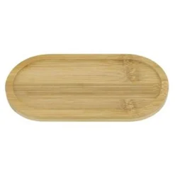 VASSOIO MULTIUSO IN BAMBÙ DECORATIVO ORGANIZER OVALE PER BAGNO CUCINA 26.5X9CM 10852