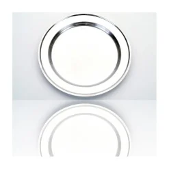 VASSOIO PIATTO TONDO IN ACCIAIO INOX PORTATA CUCINA DIAMETRO 34CM