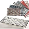 VASSOIO RETTANGOLARE IN CERAMICA DECORI ASSORTITI 24X12X1,8 CM CUCINA 737350
