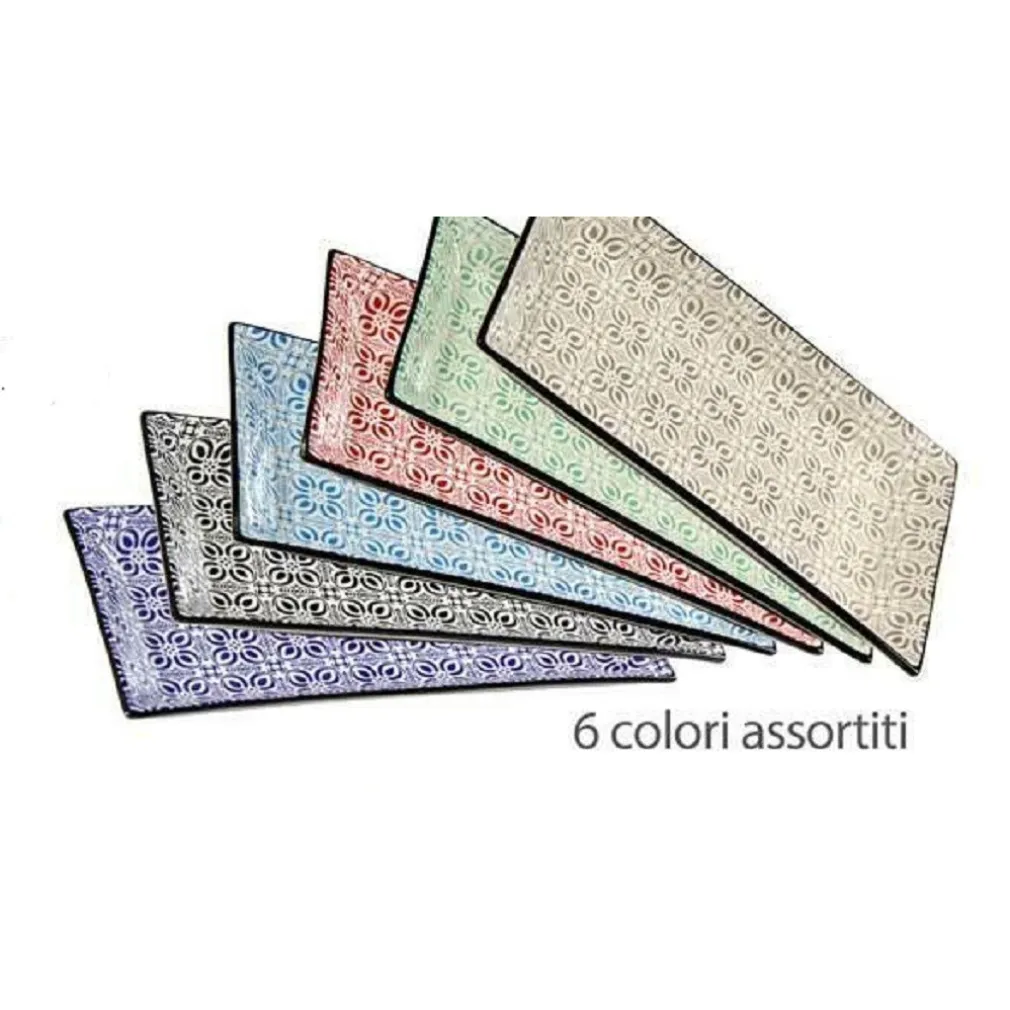 VASSOIO RETTANGOLARE MARRAKECH 29X16X2CM DELUXE MULTIUSO 6 COLORI CERAMICA 771675