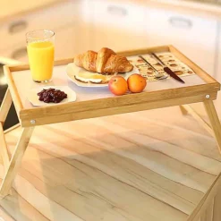 VASSOIO SNACK COLAZIONE PIEGHEVOLE IN LEGNO ALTEZZA 50X21X31 CM RICHIUDIBILE
