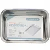 VASSOIO TEGLIA IN ACCIAIO INOX RETTANGOLARE PORTATA CUCINA FORNO 27x20x4.8 CM