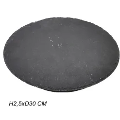 VASSOIO TONDO IN ARDESIA GIREVOLE TAGLIERE NERO Ø30CM PIETRA NATURALE DA SUSHI RISTORANTE