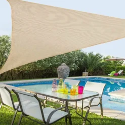 VELA TELO PARASOLE 3,6 X 3,6 MT TENDA TRIANGOLARE OMBREGGIANTE GIARDINO TESSUTO