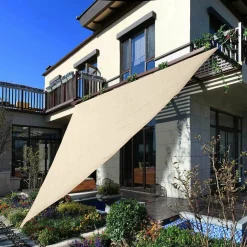 VELA TELO PARASOLE 3X3MT TENDA TRIANGOLARE OMBREGGIANTE GIARDINO TESSUTO COLORE