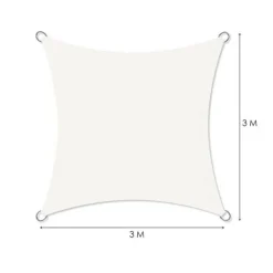 VELA TENDA QUADRATA PARASOLE PROTEZIONE SOLE OMBREGGIATURA GIARDINO 3X3MT BIANCA 017035