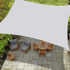 VELA TENDA QUADRATA PARASOLE PROTEZIONE SOLE OMBREGGIATURA GIARDINO 3X3MT BIANCA 017035
